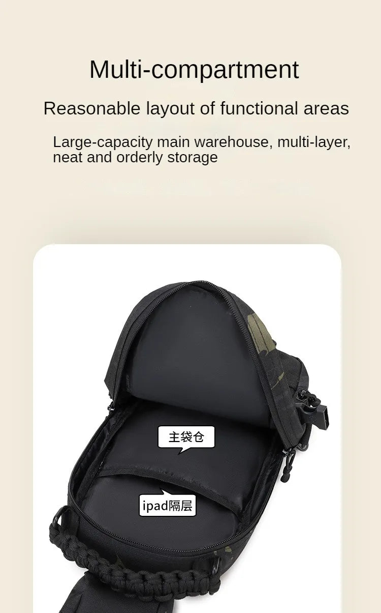 Camping Chest Bag Tactical Backpack for Men Sports Shoulder Outdoor Hiking Climbing Cycling Fishing MOLLE Sling EDC Fanny Pack