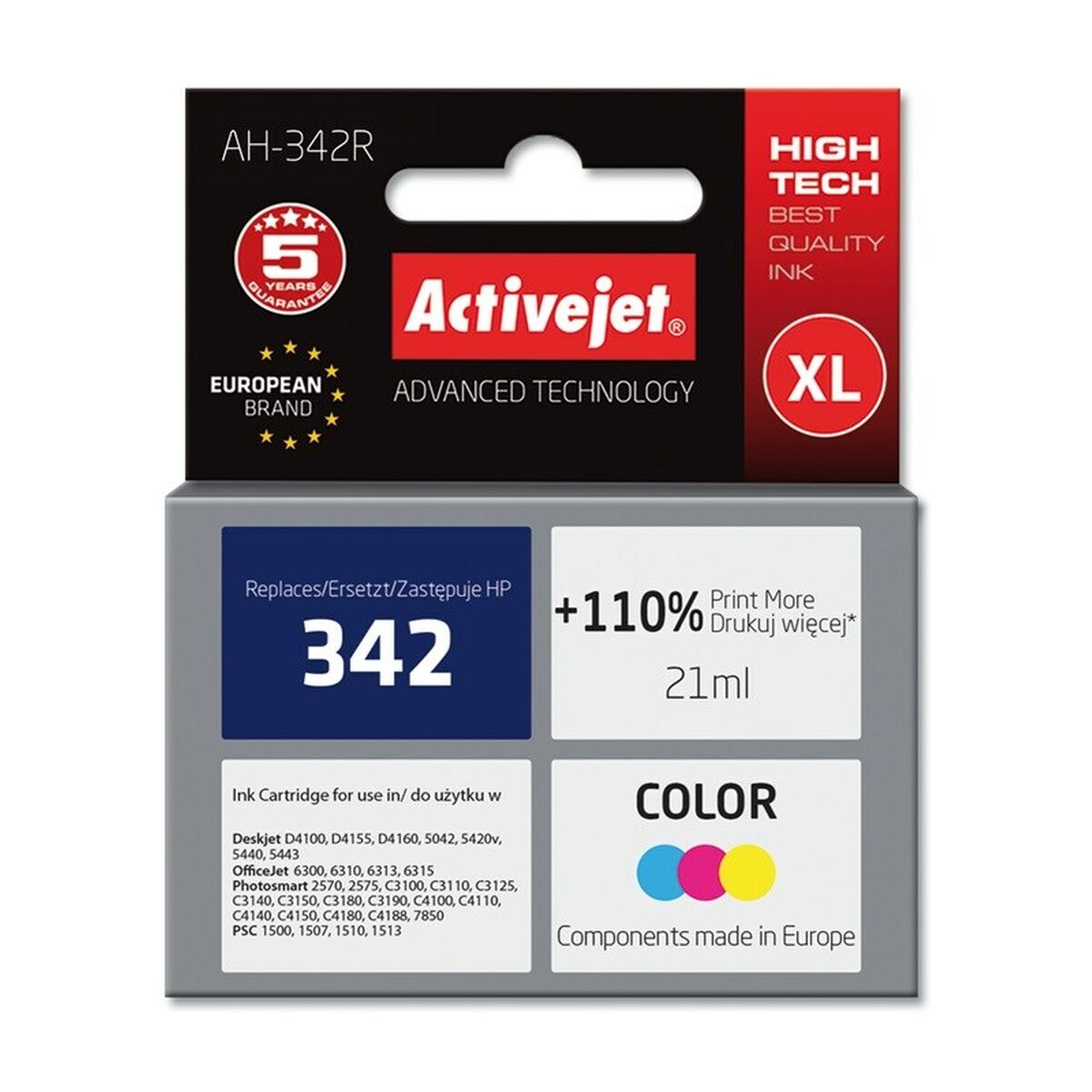 Original Ink Cartridge Activejet AH-342R White Cyan/Magenta/Yellow-0