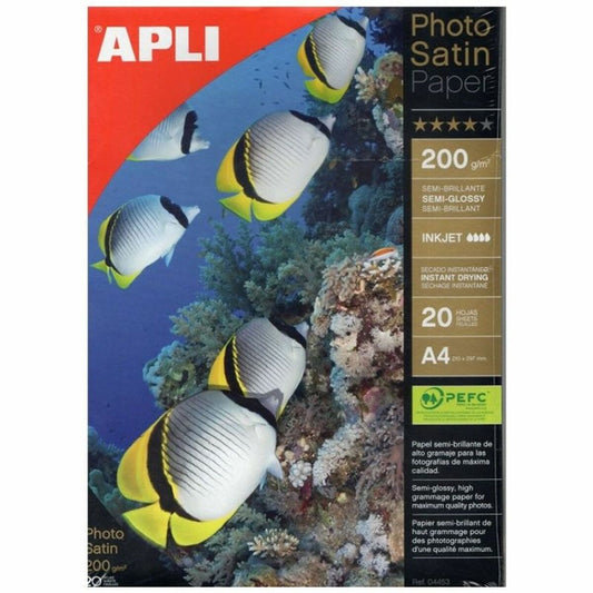 Glossy Photo Paper Apli 04453 A4 20 Sheets (20 Units)-0