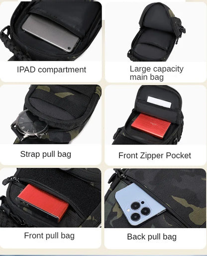 Camping Chest Bag Tactical Backpack for Men Sports Shoulder Outdoor Hiking Climbing Cycling Fishing MOLLE Sling EDC Fanny Pack