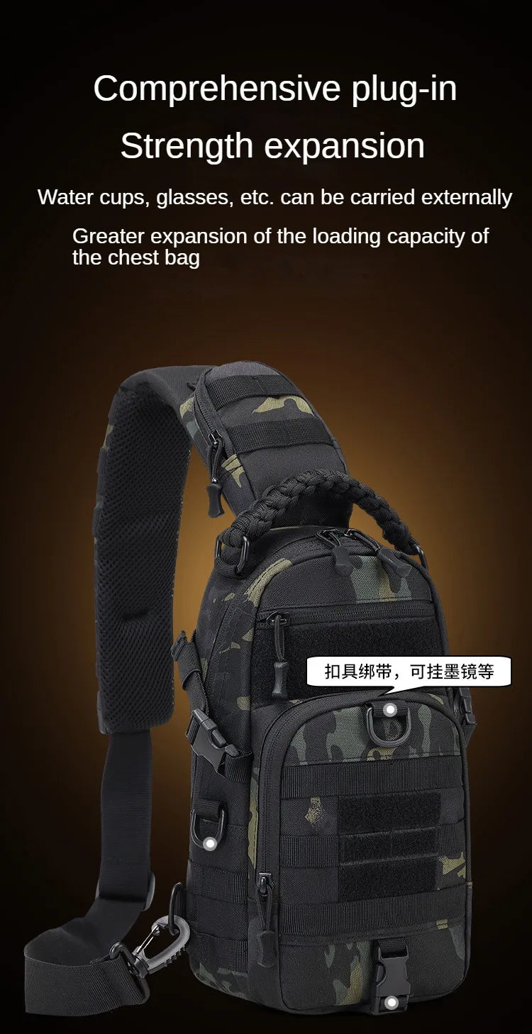 Camping Chest Bag Tactical Backpack for Men Sports Shoulder Outdoor Hiking Climbing Cycling Fishing MOLLE Sling EDC Fanny Pack