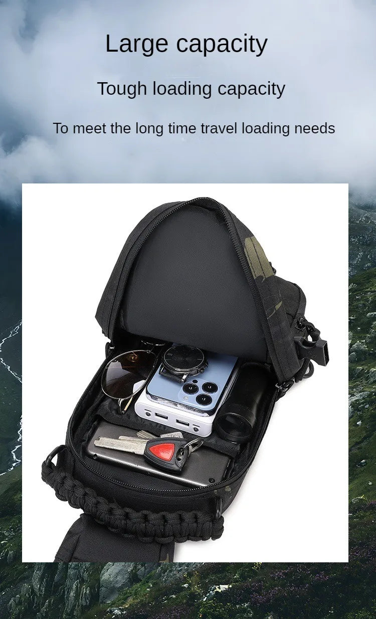 Camping Chest Bag Tactical Backpack for Men Sports Shoulder Outdoor Hiking Climbing Cycling Fishing MOLLE Sling EDC Fanny Pack