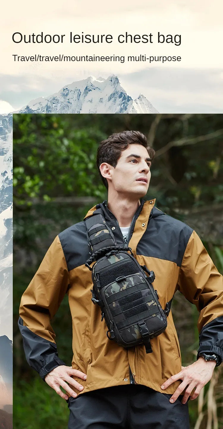 Camping Chest Bag Tactical Backpack for Men Sports Shoulder Outdoor Hiking Climbing Cycling Fishing MOLLE Sling EDC Fanny Pack